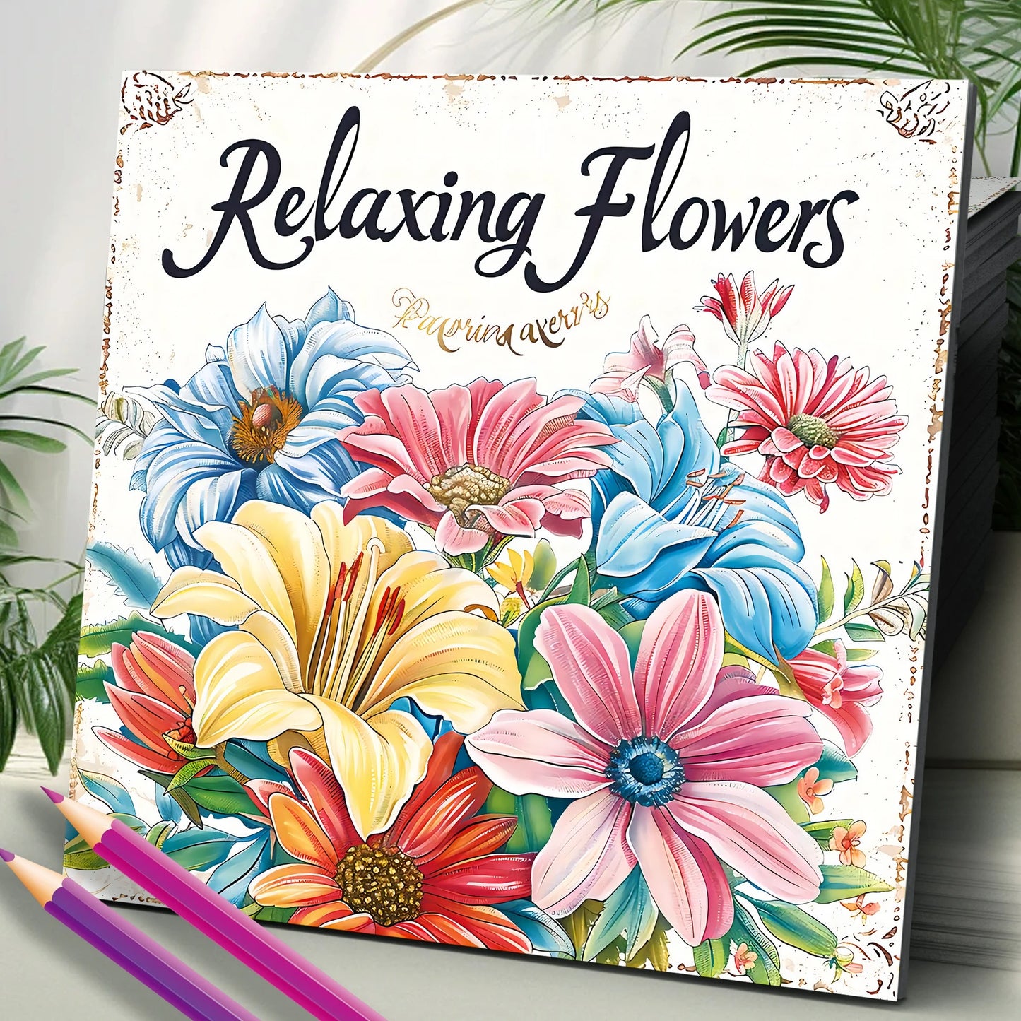 Livre de coloriage de fleurs relaxantes