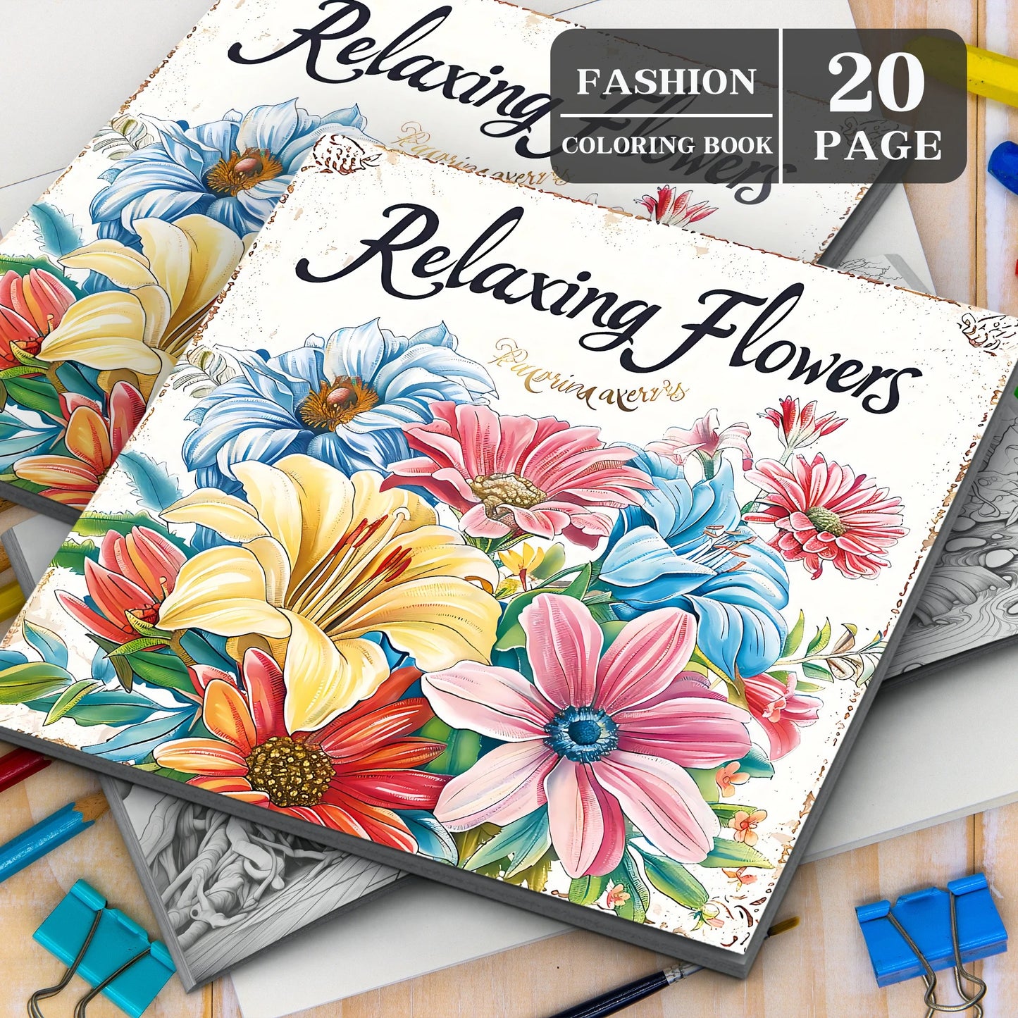 Livre de coloriage de fleurs relaxantes