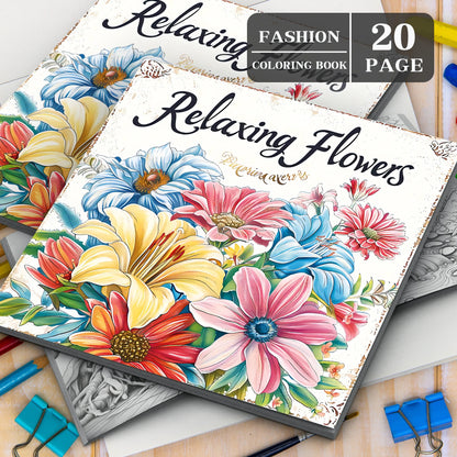 Livre de coloriage de fleurs relaxantes