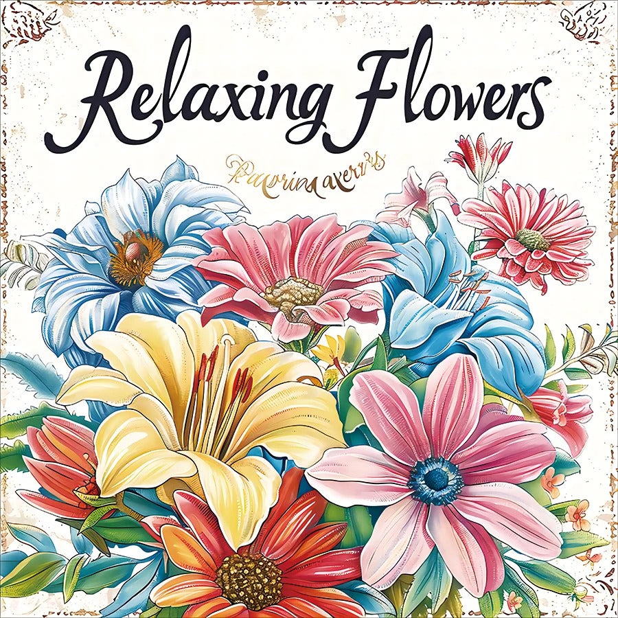 Livre de coloriage de fleurs relaxantes