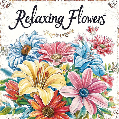 Livre de coloriage de fleurs relaxantes