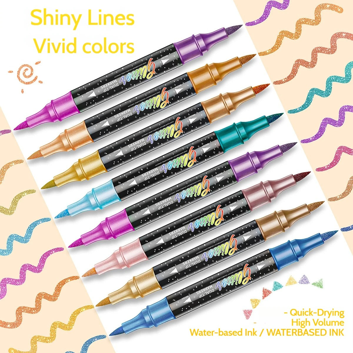 Feutres Shimmer pailletés LUNIVIA™