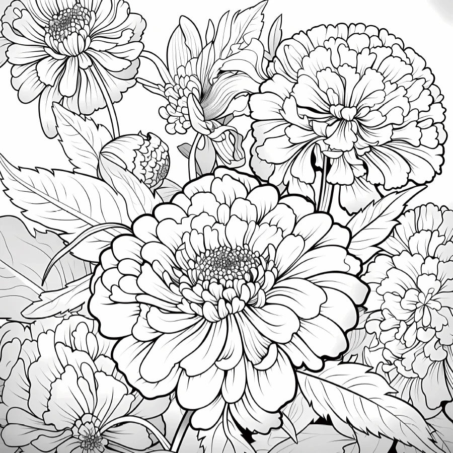 Livre de coloriage de fleurs relaxantes
