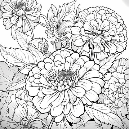 Livre de coloriage de fleurs relaxantes